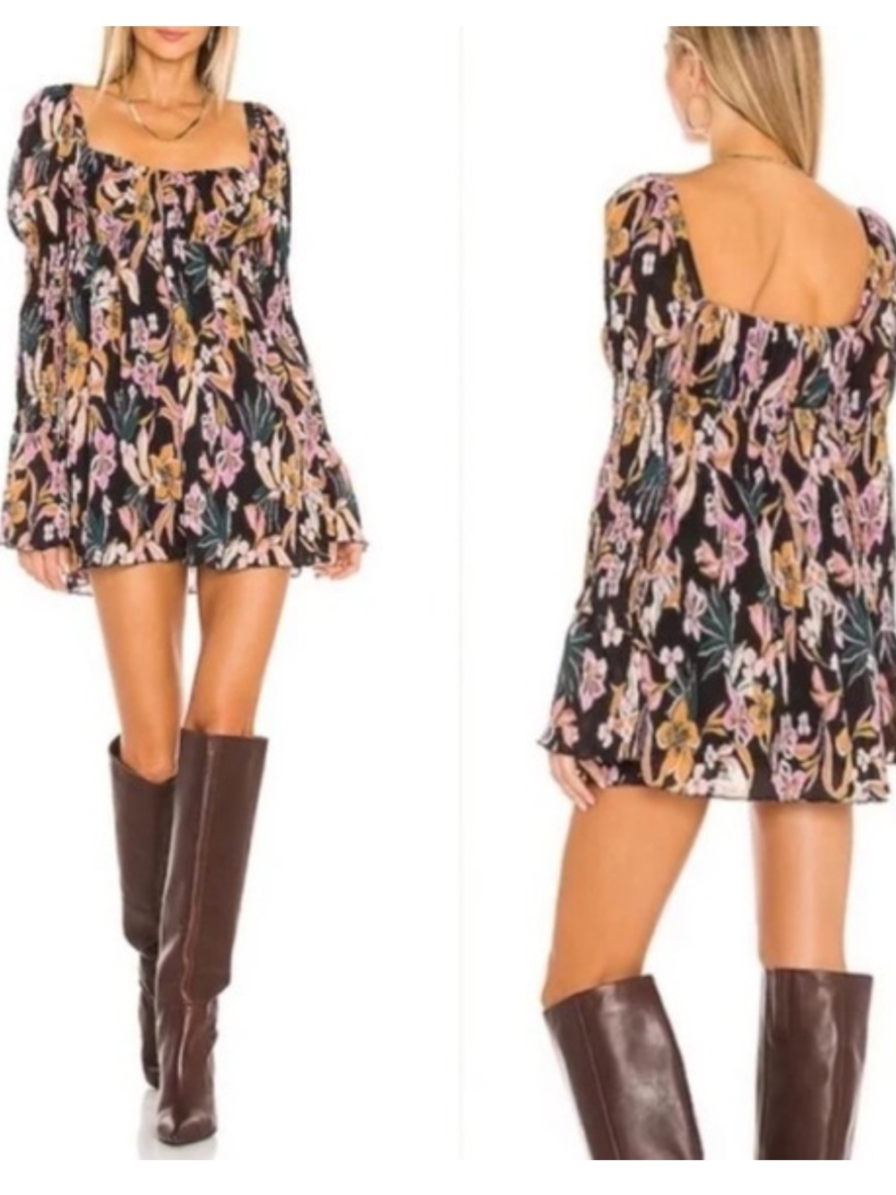 House of Harlow 1960 x Revolve Celine floral multi-colored mini dress